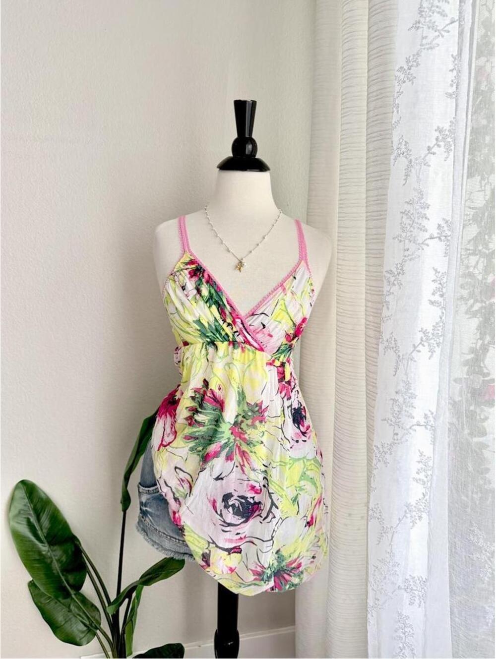 Y2K On Gossamer Floral Babydoll Cami